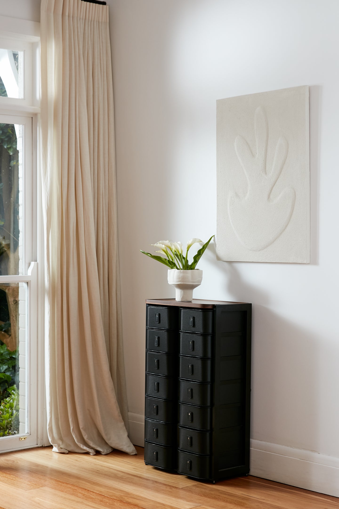 Black Shanghai 14 Box Stand by SAGITINE with sleek design and sturdy construction for organized storage.