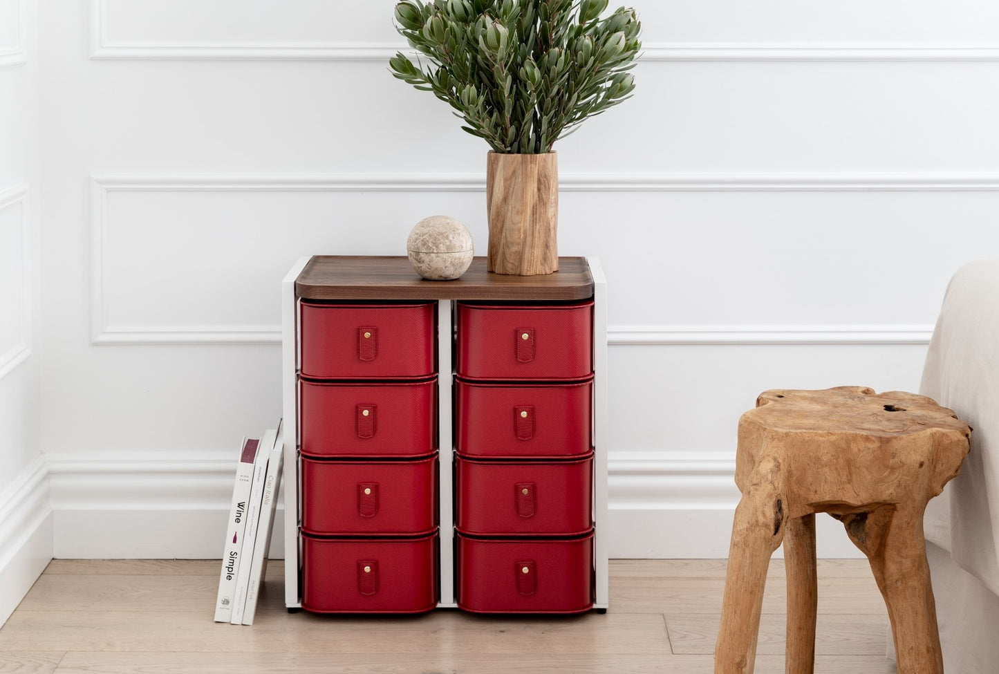 Florence 8 Box Stand - Cherry with White Stand